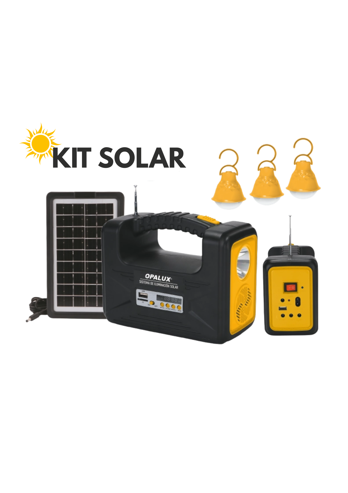 KIT SOLAR OP-9011B OPALUX 5W CON LINTERNA