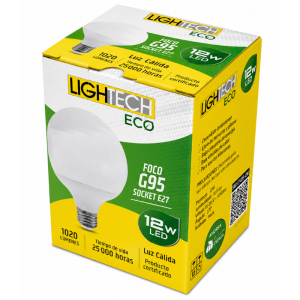 FOCO GLOBO G95 12W LIGHTECH LUZ CALIDA