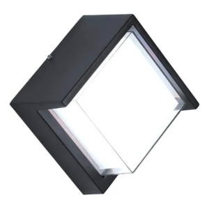 APLIQUE CUADRADO NEGRO 12W DIXON LUZ CALIDA